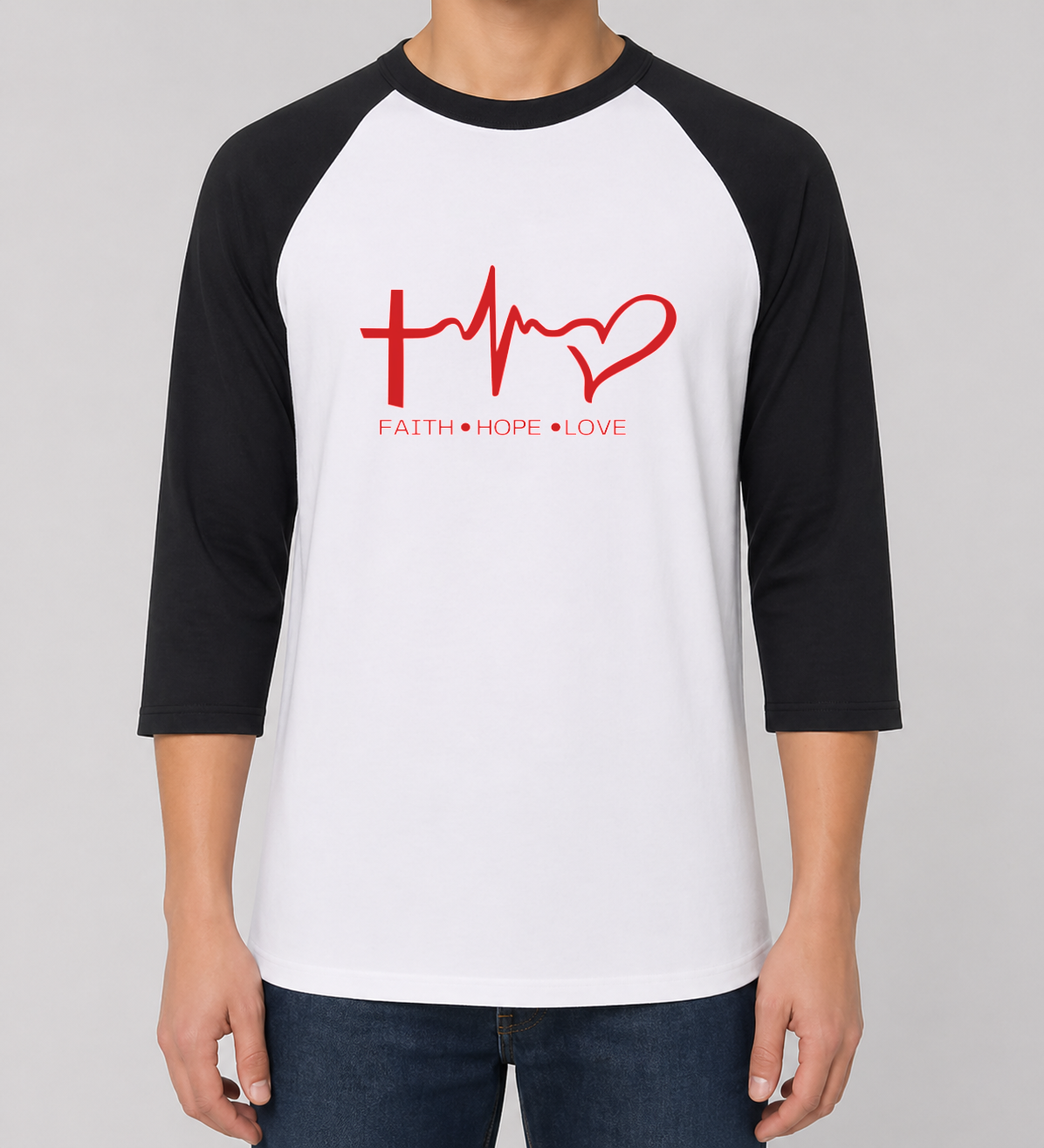Unisex Heavy Cotton™ Raglan Three-Quarter Sleeve T-Shirt - Gildan 5700