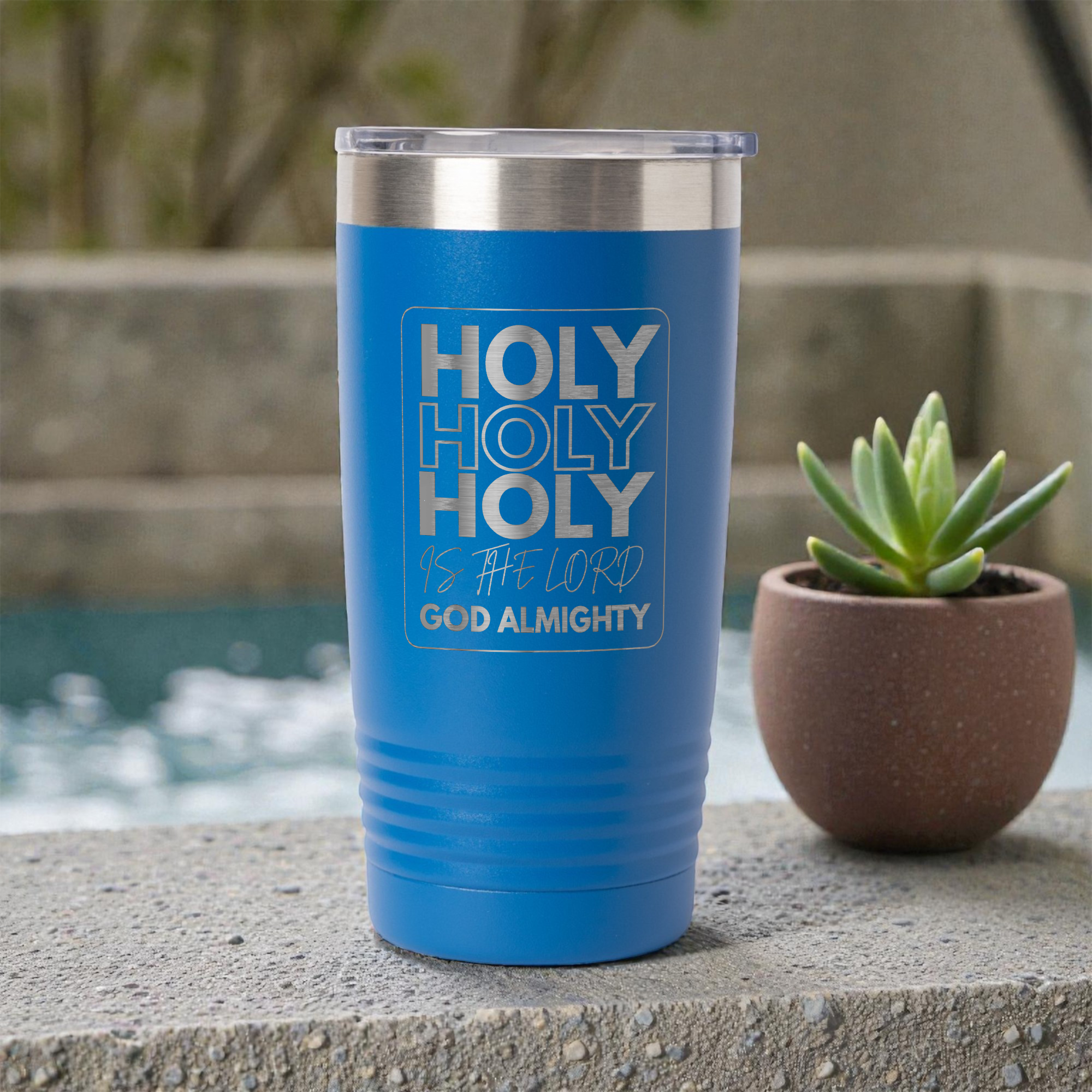 20oz Stainless Steel Tumbler, Inspirational Holy Design, Vacuum Insulated, Durable Travel Mug