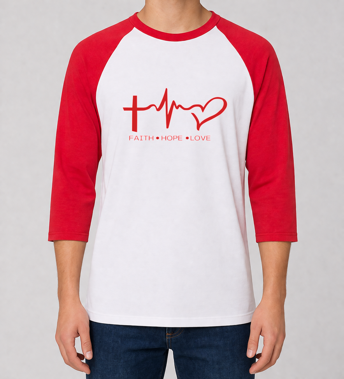 Unisex Heavy Cotton™ Raglan Three-Quarter Sleeve T-Shirt - Gildan 5700