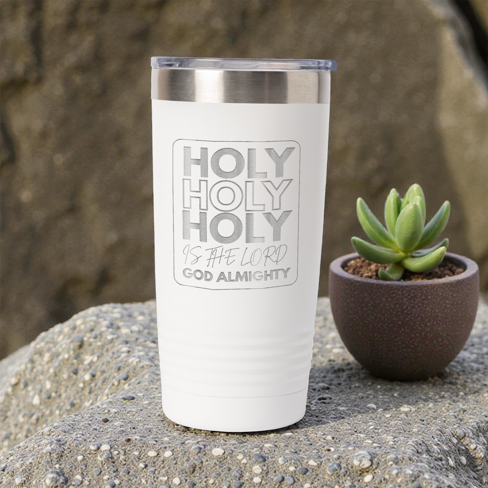 20oz Stainless Steel Tumbler, Inspirational Holy Design, Vacuum Insulated, Durable Travel Mug