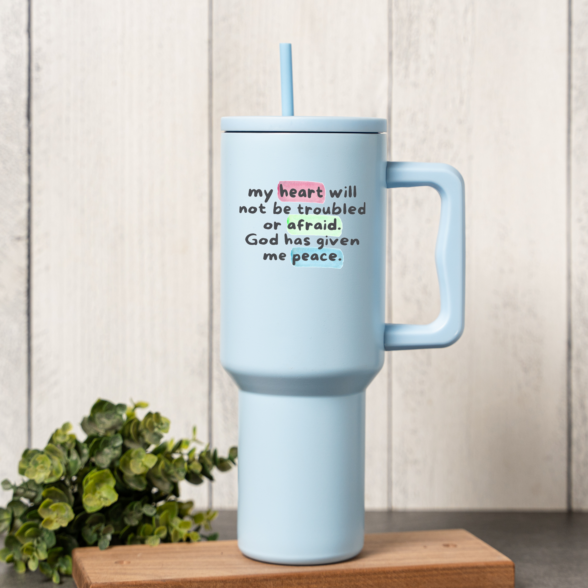 40oz Stainless Steel Tumbler - Inspirational Peace Design