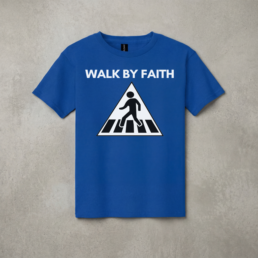 Youth Heavy Cotton™ T-Shirt, Gildan 5000B, Walk By Faith Design, Kids Tee
