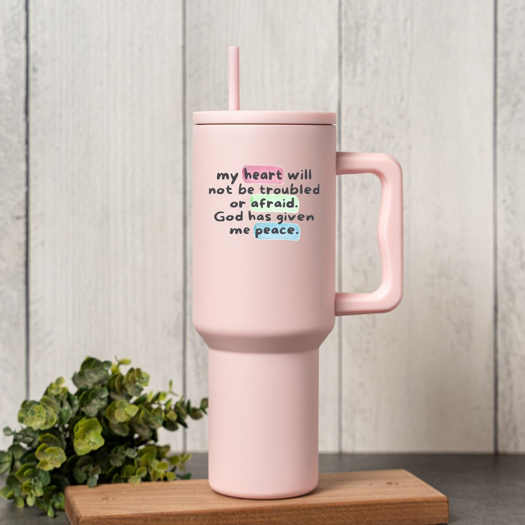 40oz Stainless Steel Tumbler - Inspirational Peace Design