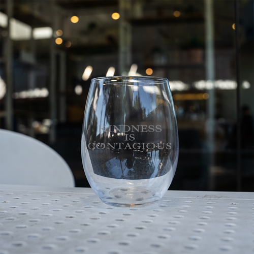 Kindness is Contagious Stemless Wine Glass