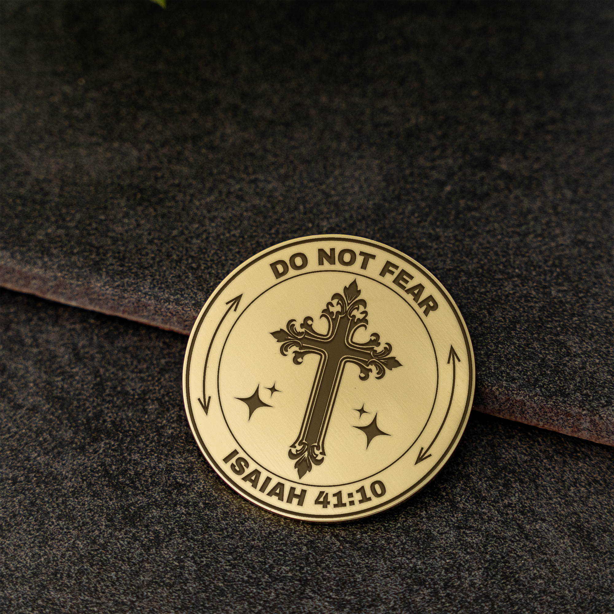 Gold Decision Coin, Inspirational Christian Gift, Trust in Him, Proverbs 3:5-6, Motivational Keepsake