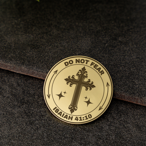 Gold Decision Coin, Inspirational Christian Gift, Trust in Him, Proverbs 3:5-6, Motivational Keepsake