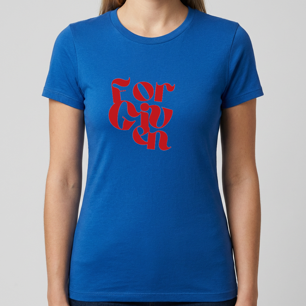 Women's Slim Fit Tee, Bella Canvas 6004, Forgiven Design, Soft Cotton Tee