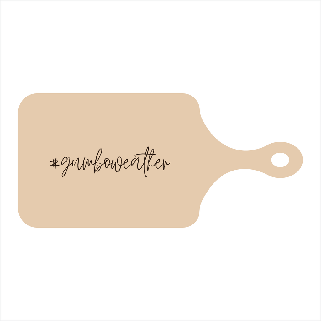 Thin Paddle Cutting Board Gumbo Weather Maple 15X7 inches