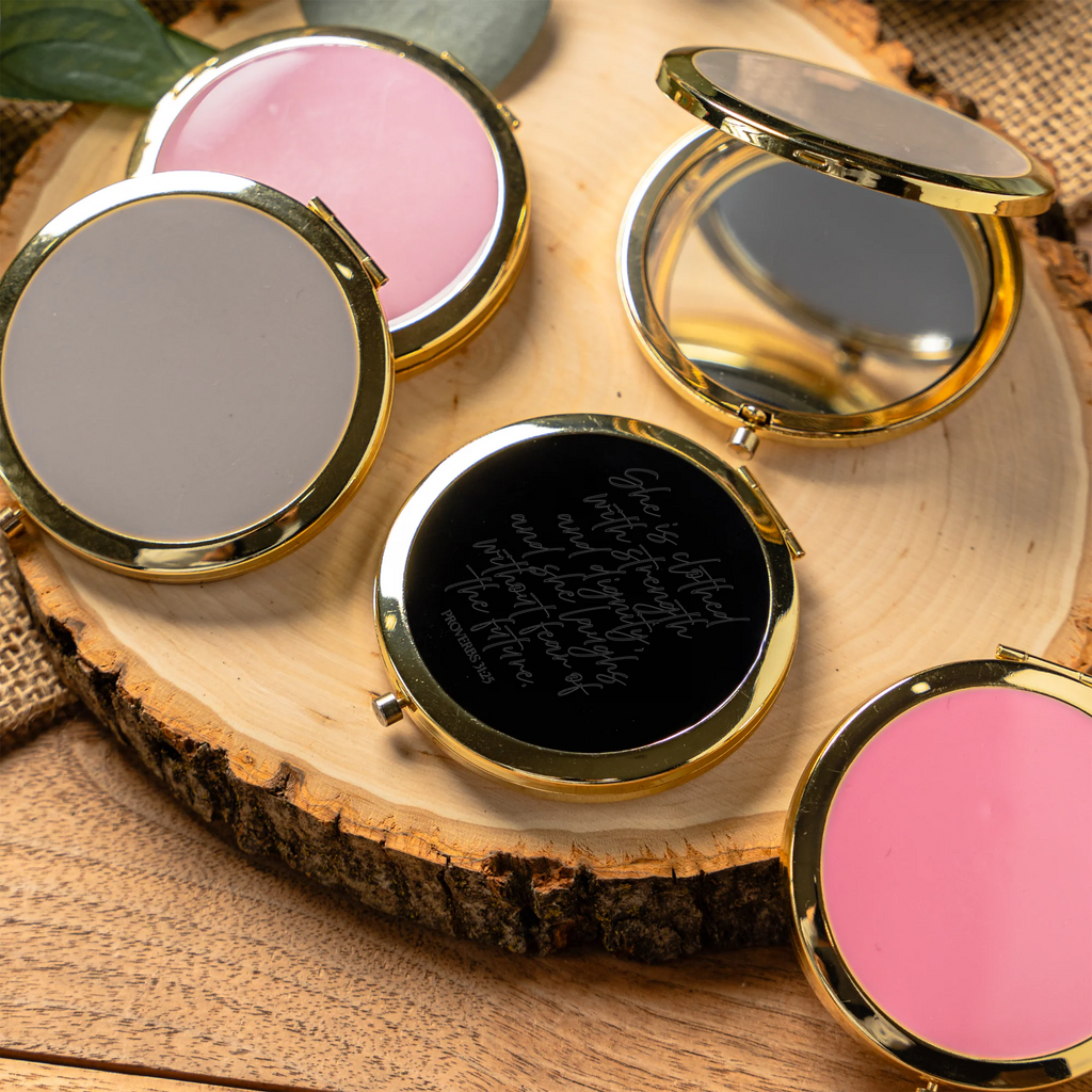 Compact Mirror with Stylish Floral Design, Portable Makeup Accessory, Perfect Gift for Her